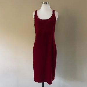 Red Velvet Large CEMENT Wiggle Dress Scoop Neck